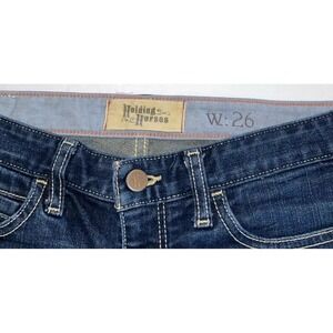Women's ANTHROPOLGIE Holding Horses Denim The Boy Short Cuffed Jean Shorts Sz 26